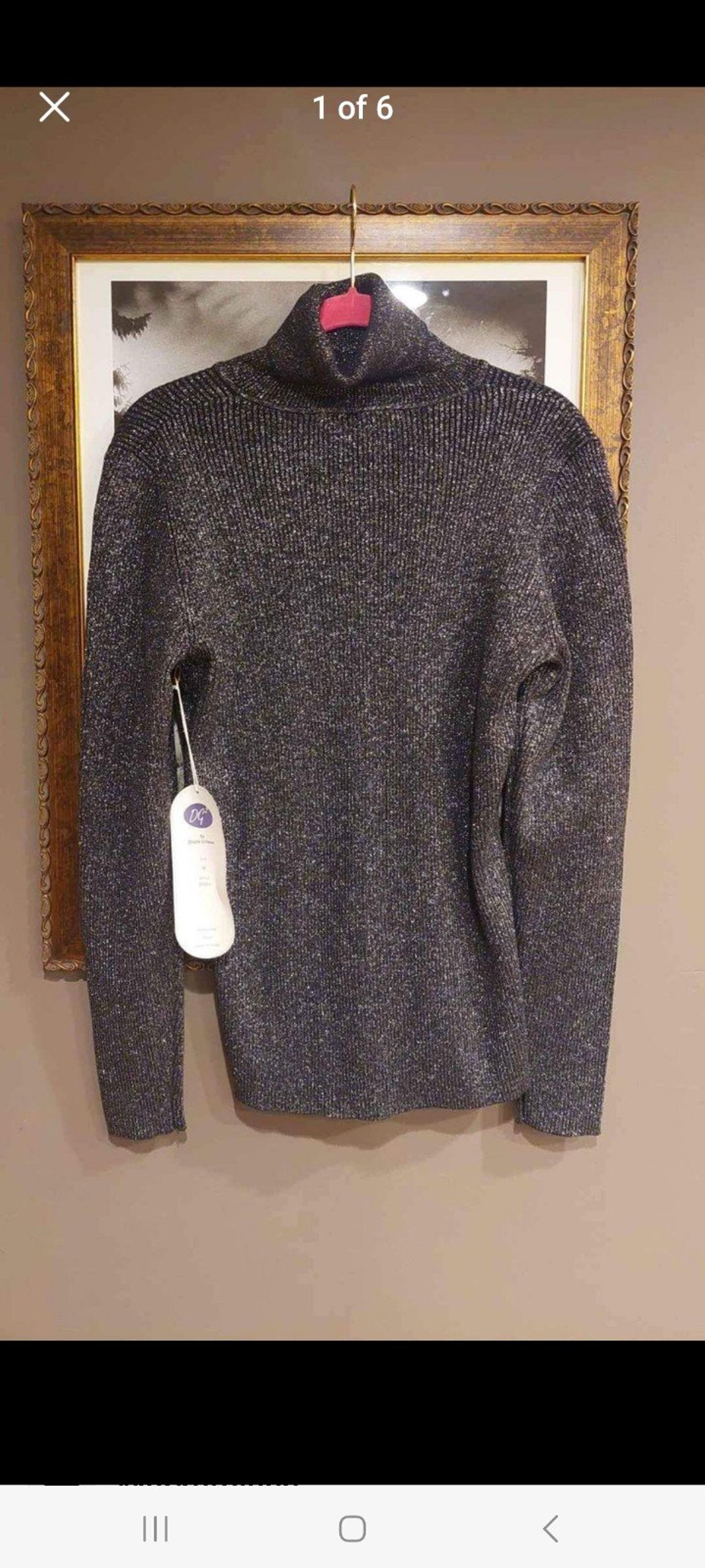 NWT DG2 Black Shimmer Turtleneck