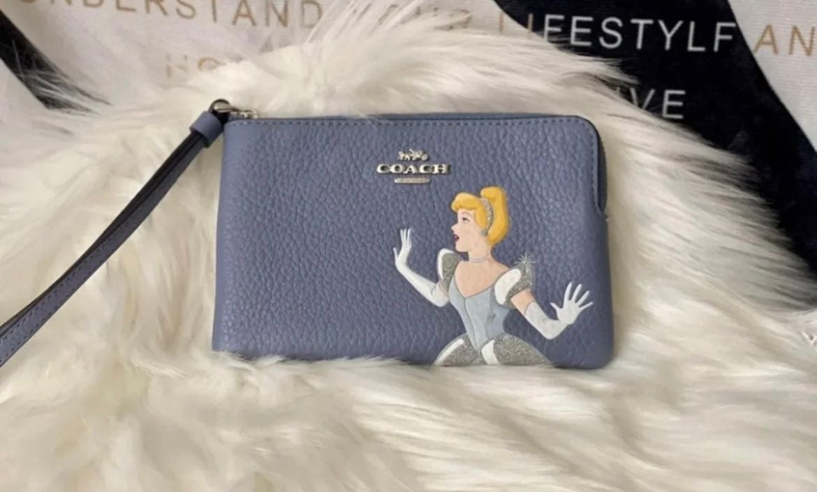 NWT Disney X Coach Cinderella Corner Zip Wristlet