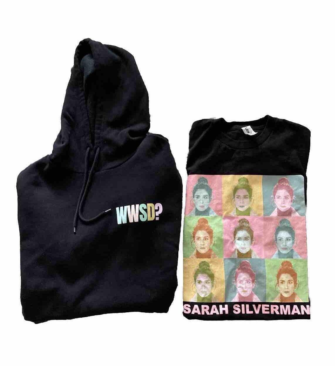 SARAH SILVERMAN T-SHIRT & HOODIE JACKET SET SIZE M 2023 GROW SOME LIPS TOUR