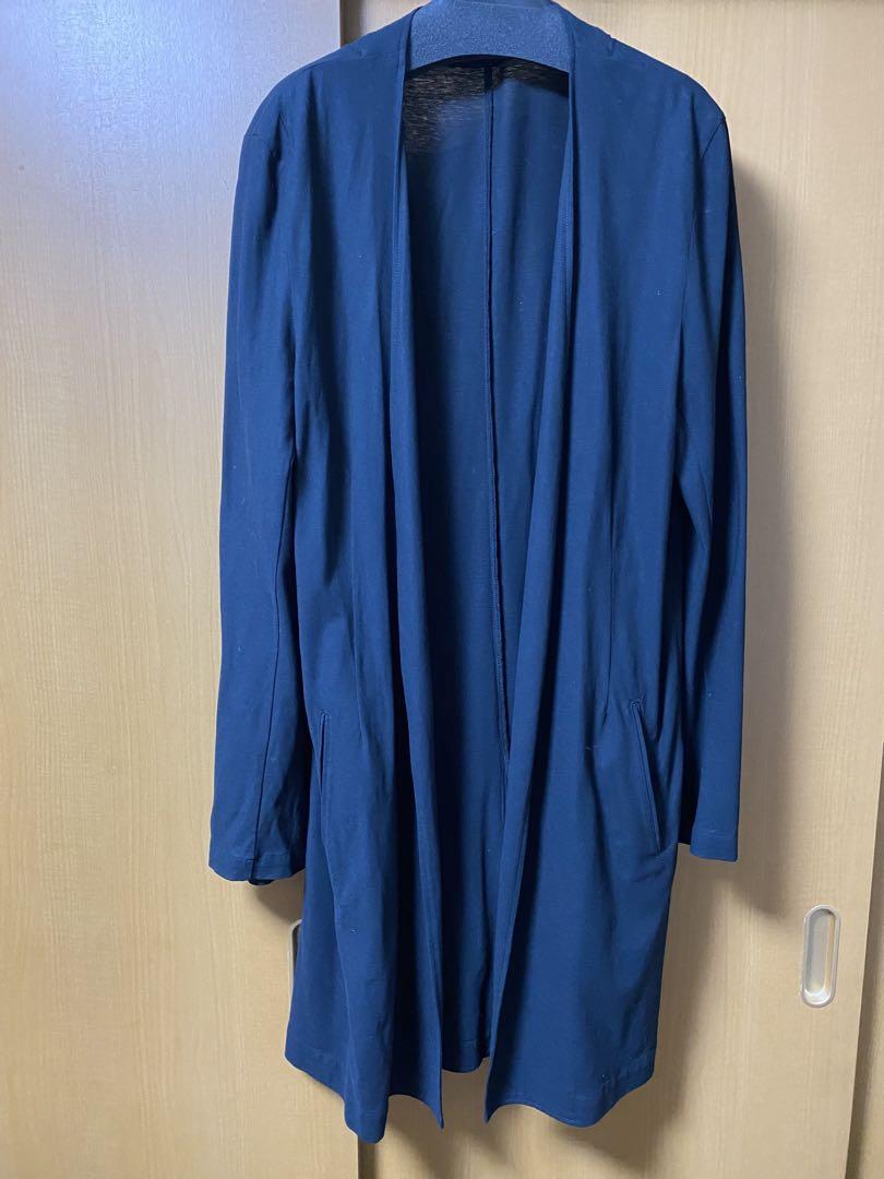 Yohji Yamamoto Pour Homme No-Collar Cotton Long Coat Size 2