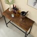 3 Piece Bar Table Set Counter Height Kitchen Pub Table with 2 Bar Stool Brown