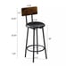 3 Piece Bar Table Set Counter Height Kitchen Pub Table with 2 Bar Stool Brown