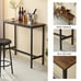 3 Piece Bar Table Set Counter Height Kitchen Pub Table with 2 Bar Stool Brown