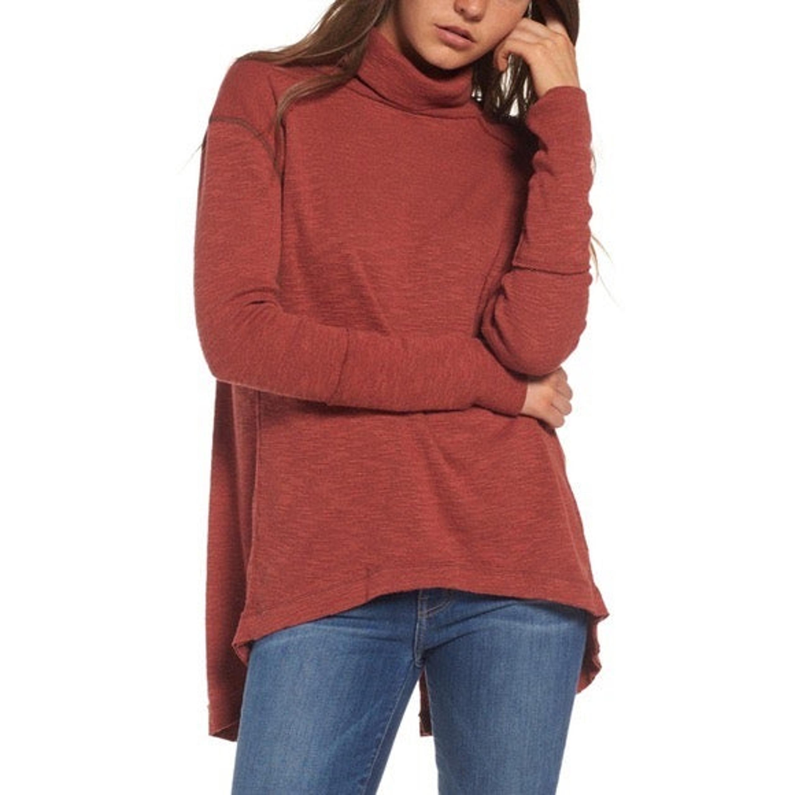 We the Free Split Back Turtleneck Top