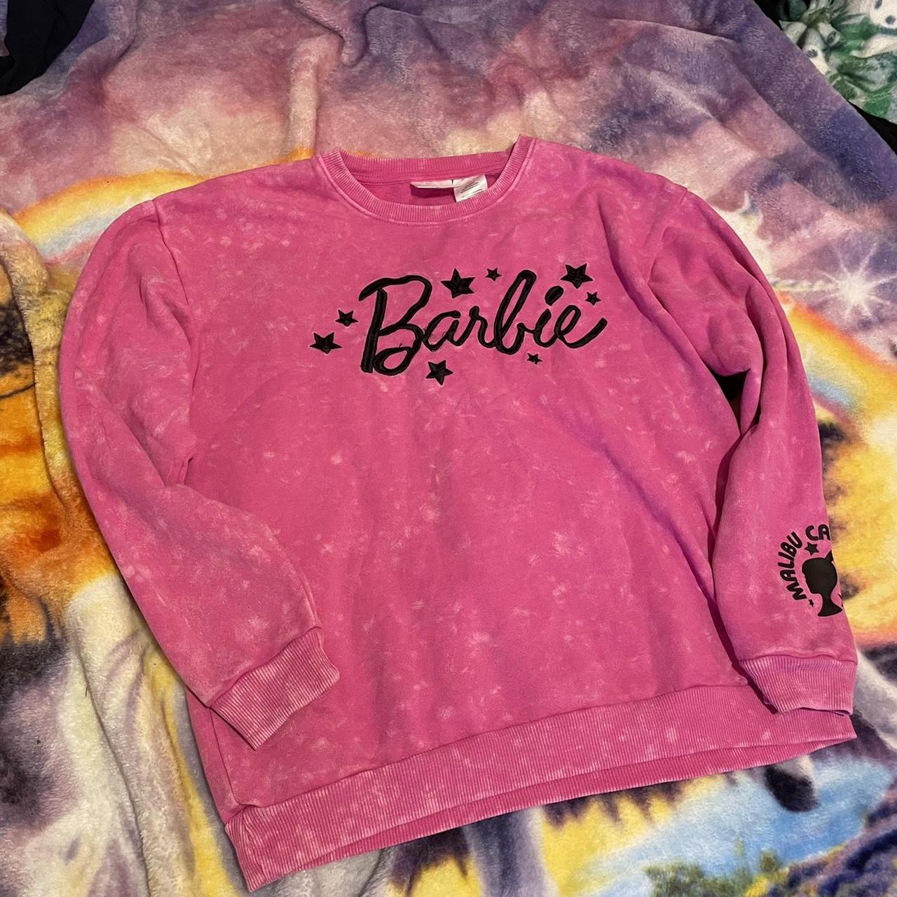 Barbie Women's Pink and Black Sweatshirt