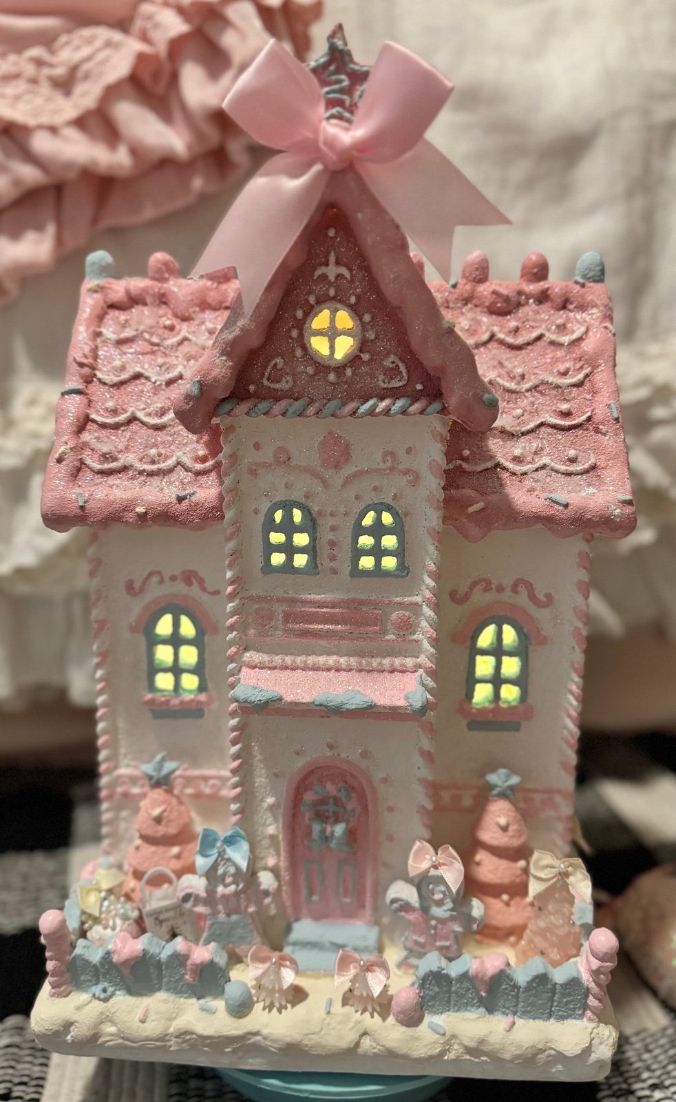 Pink Pastel LED Bespoke 16” Gingerbread House