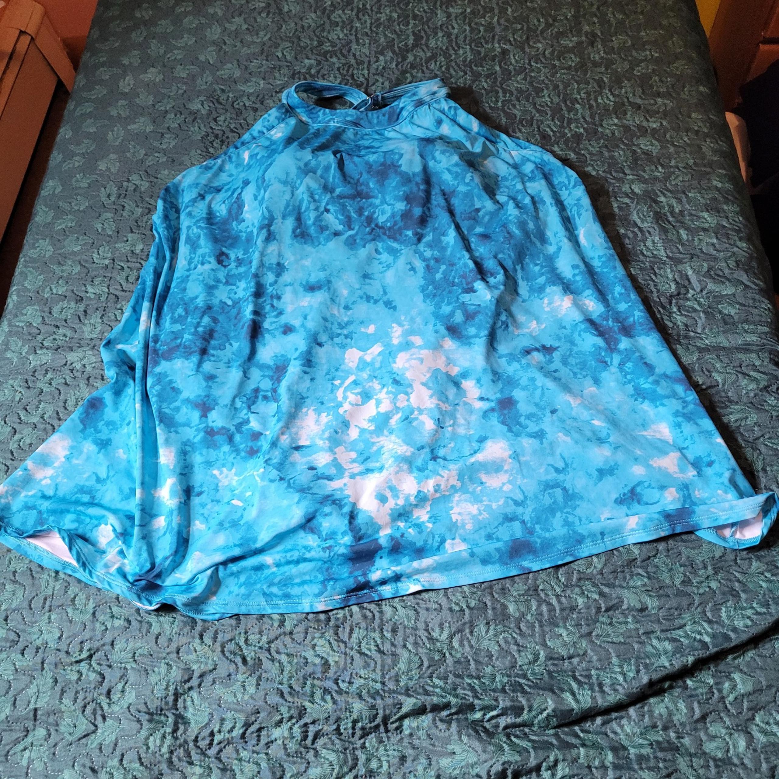 Lands End 1 Pc.Swimsuit XXL Adjustable Straps Pre-owned Blues