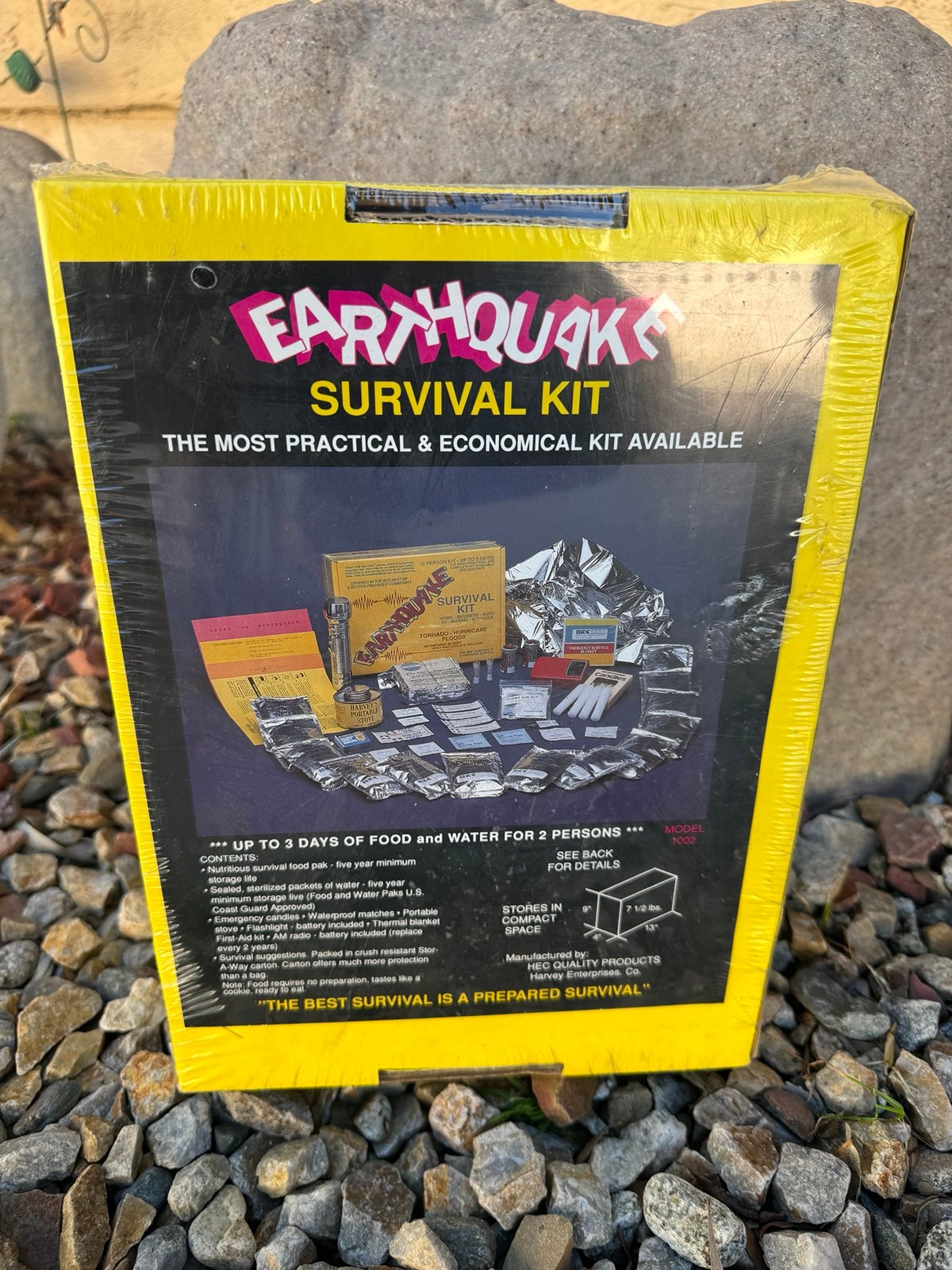Harvey Enterprises Vintage 1990's Emergency Earthquake Survival Kit Sealed