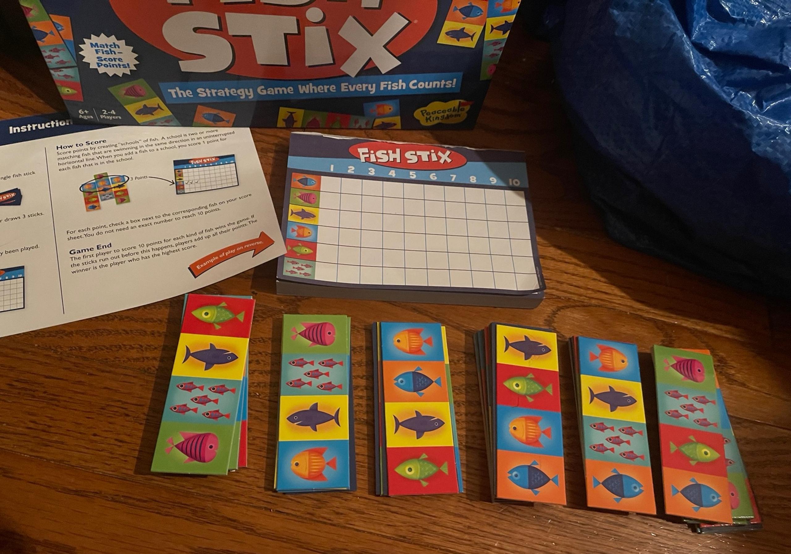 Fish Stix Visual Strategy Game Complete Peaceable Kingdom Rare