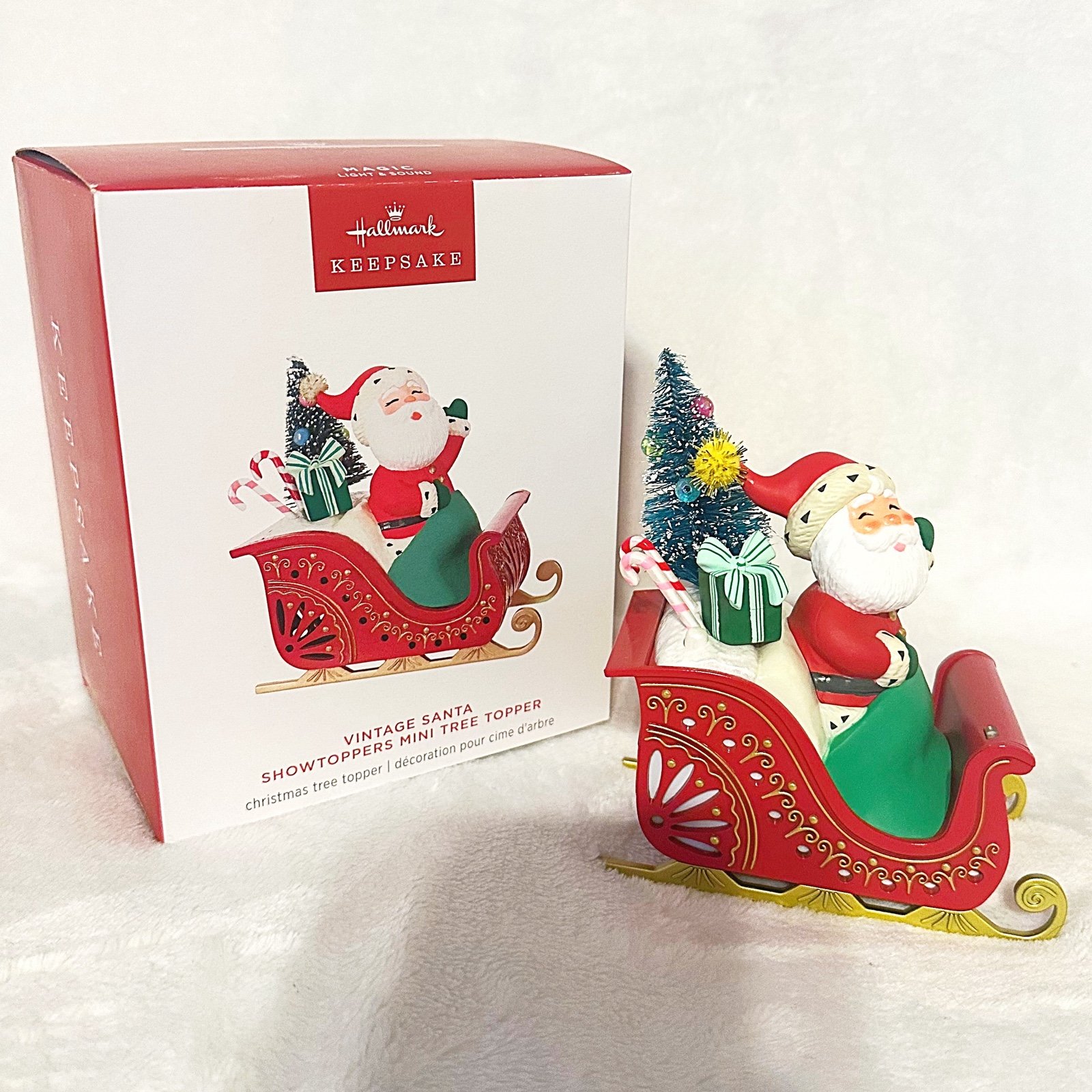 2024 Hallmark Keepsake - Vintage Santa Showtoppers Mini Tree Topper