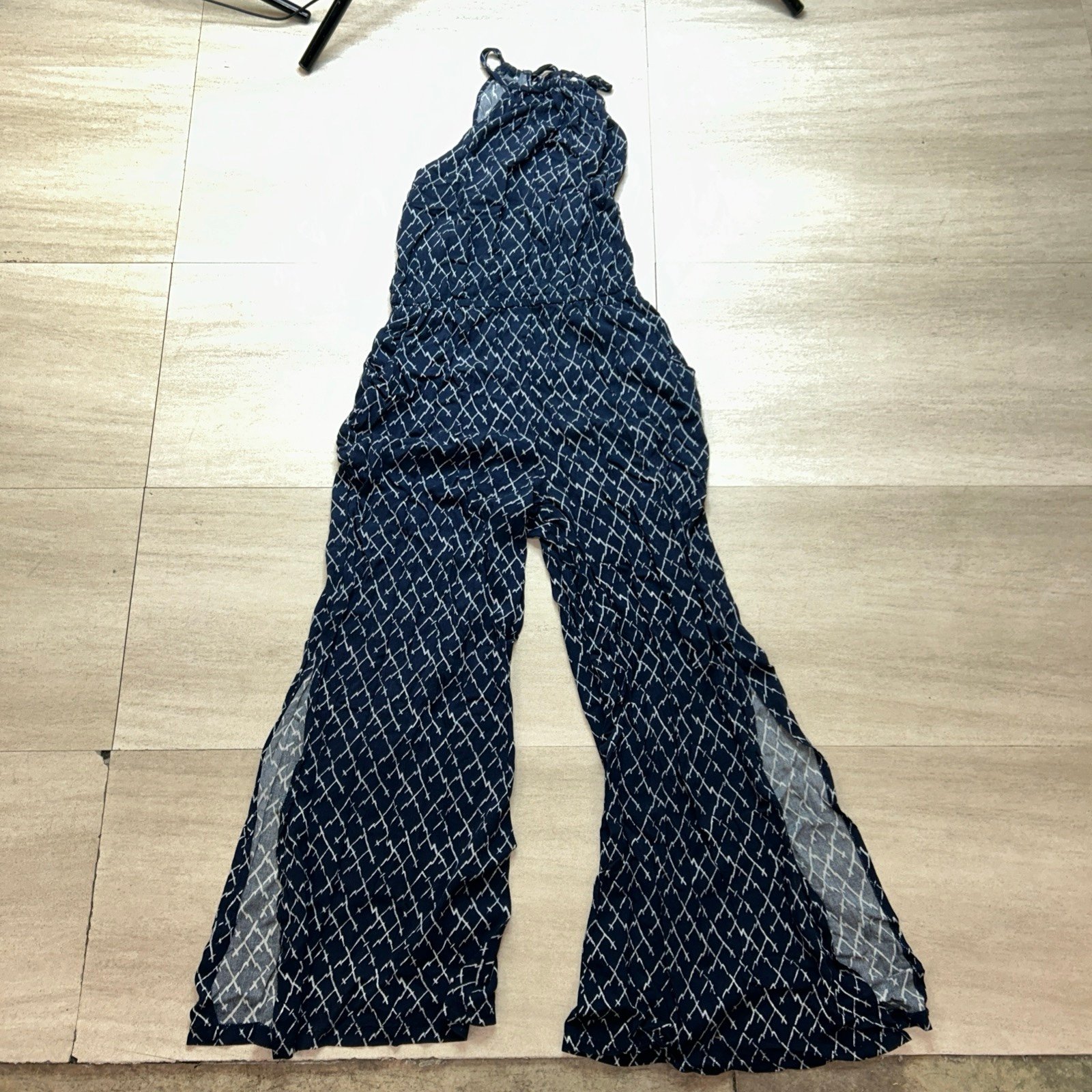 Cato EST 1946 Womens Blue Sleeveless Wide Leg Jumpsuits Size Medium