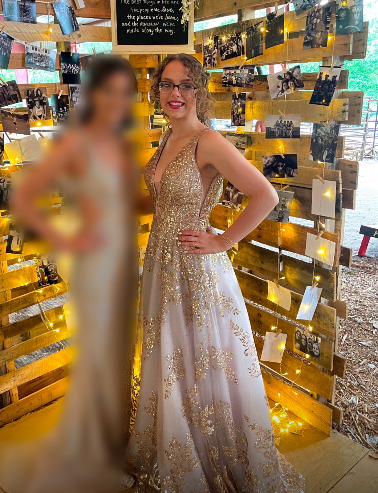 Gold Purple Prom Dress