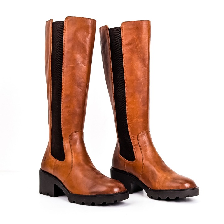 Born Women Galdot Brown Leather Back Zip Riding Tall Knee Boots sz 6.5