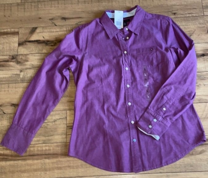 Tommy Hilfinger Ladies Purple Shirt Large NEW