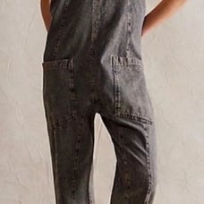 Free People We The Free High Roller Jumpsuit Blue Midnight Relaxed Fit Sz S NWO