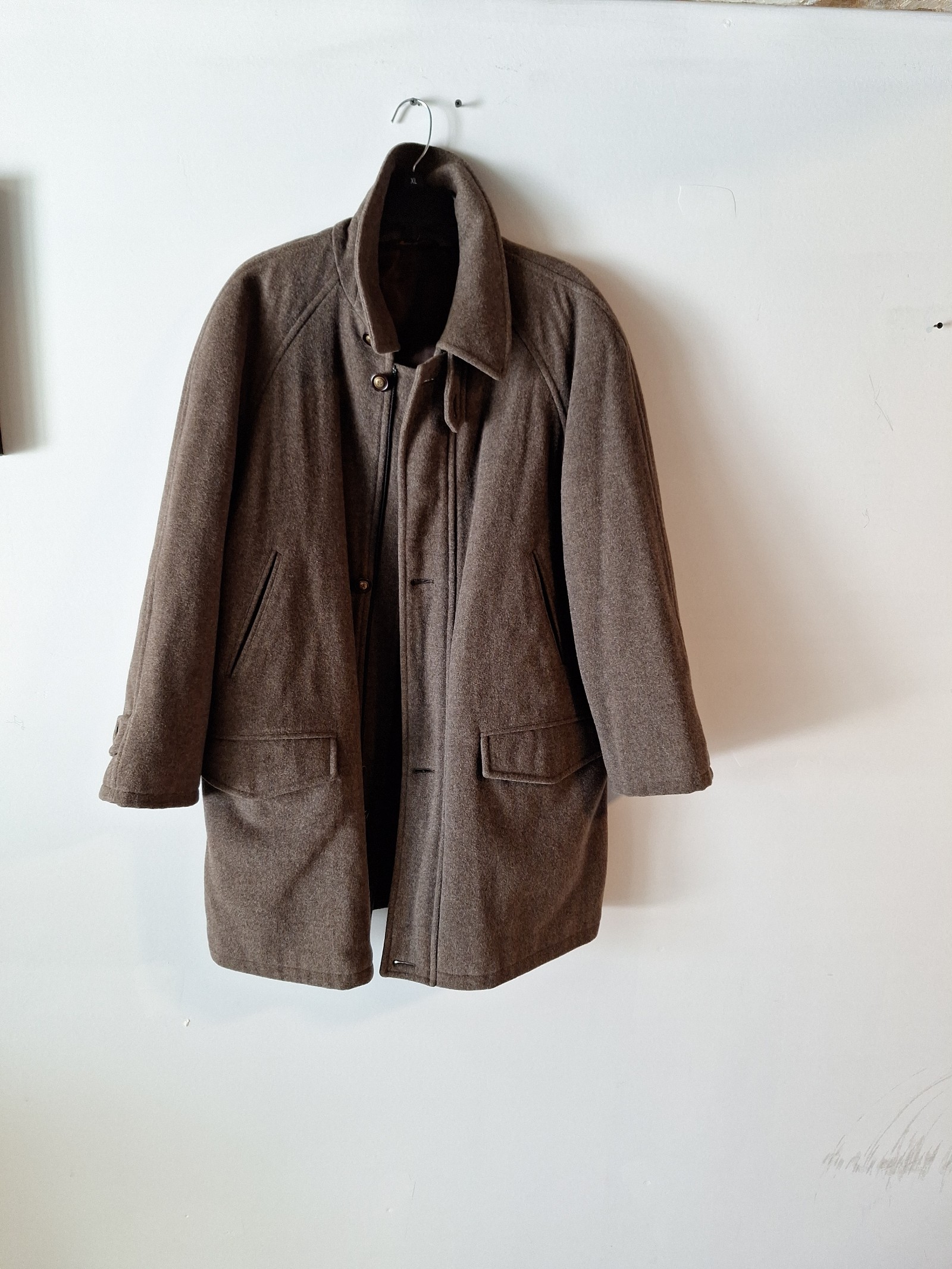 Vintage mens XL Marshall Fields Dayton's Hudson wool Trench made in Italy
