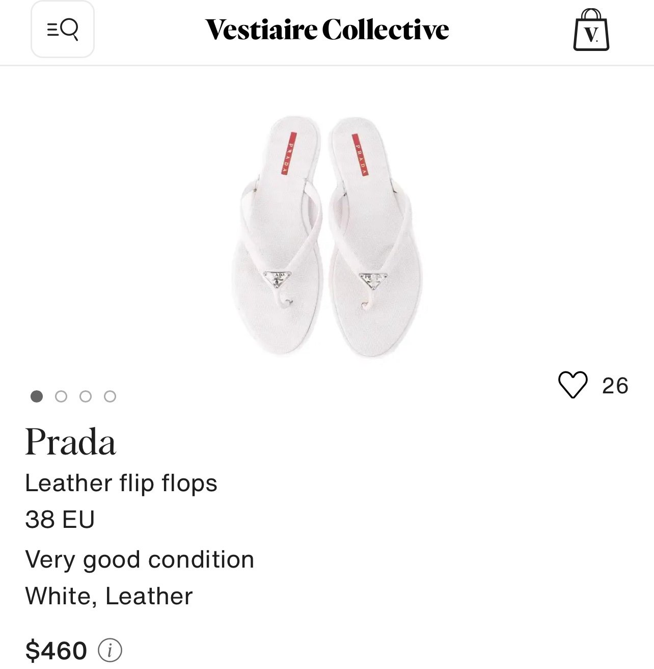 White Leather Prada Thong Sandals Flip Flops!!