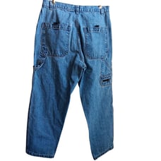 Vintage Utility Carpenter Jeans Mens 34x30 Baggy Y2K Skater Jnco Side Zip 90s