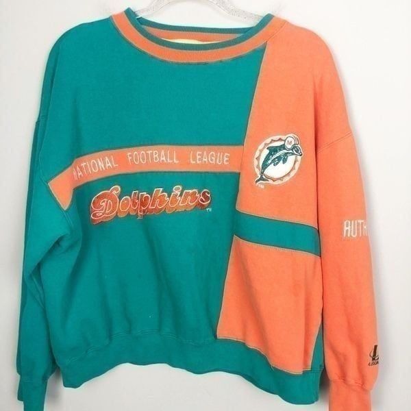 LOGO ATHLETIC X NFL | Miami Dolphins Vintage Cropped Crewneck Sweatshirt Size XL