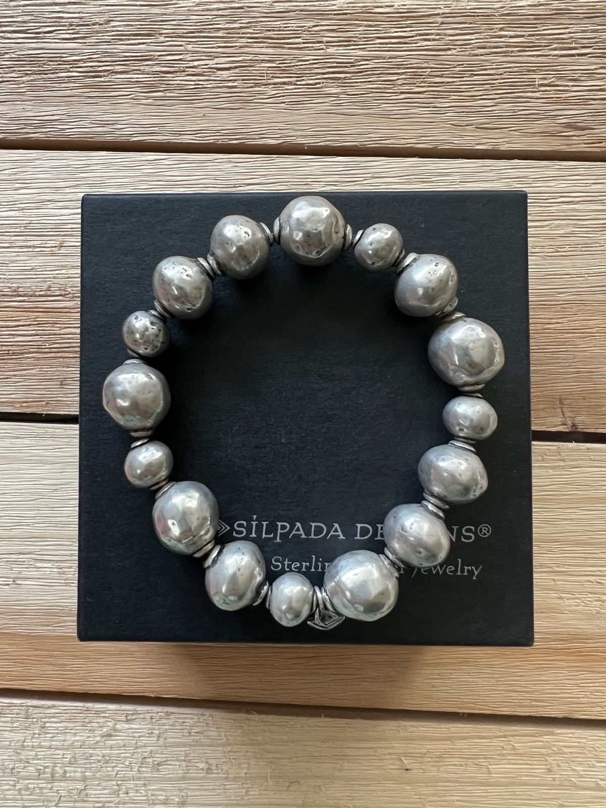 Silpada Atmospheric Oxidized Sterling Silver Stretch Bracelet B1998