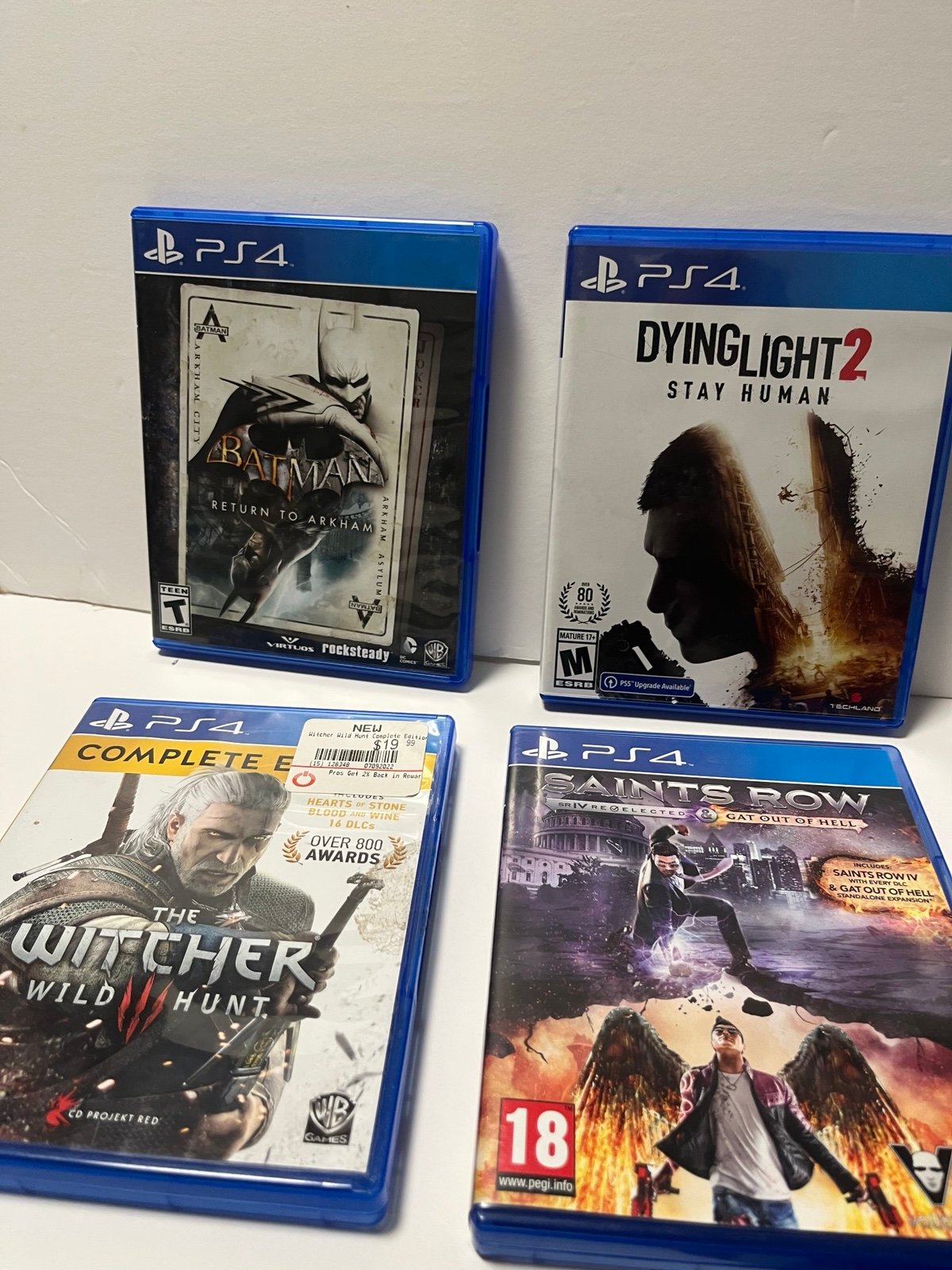 PS4 LOT Batman Return to Arkham, Saints ROW, Dying Light 2 & The Witcher 3- PS4