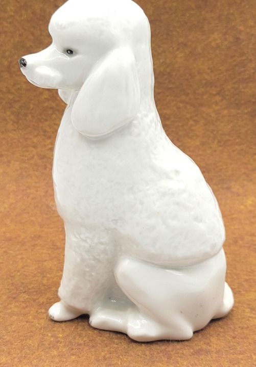 Lomonosov Porcelain White Poodle Puppy Dog Figurine 6 USSR Russia