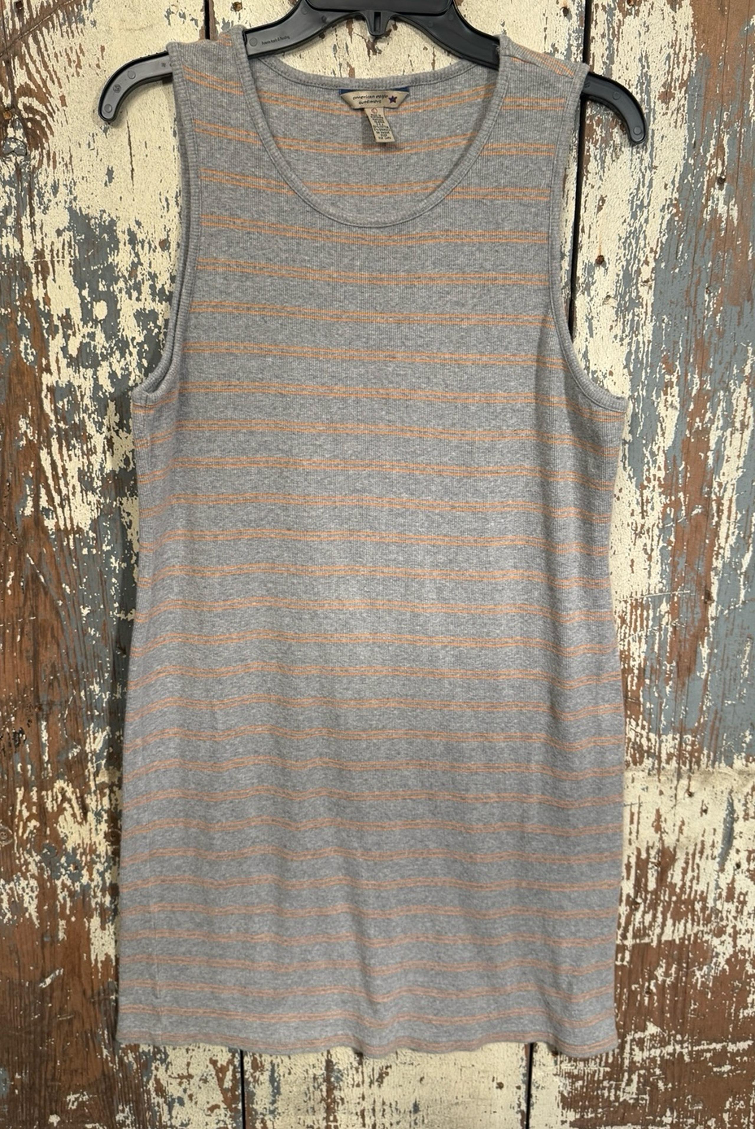 ViVintage American Eagle Striped tank dress size Large gray with orange stripes