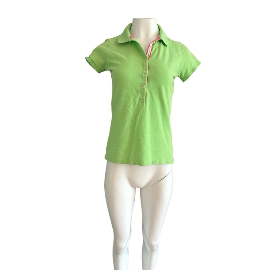 Lilly Pulitzer women’s Green and Pink Polo Shirt Size M