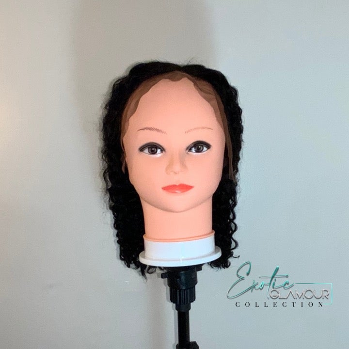 13x4 Lace Frontal Wig Curly Human Hair Wig Brazilian Deep Wave 18in