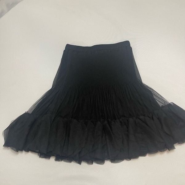 Talk Of The Walk Black Lagenlook Art To Wear Skirt Size Small