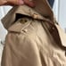 Michael Kors double breasted trench coat, removal hood, gold buttons.