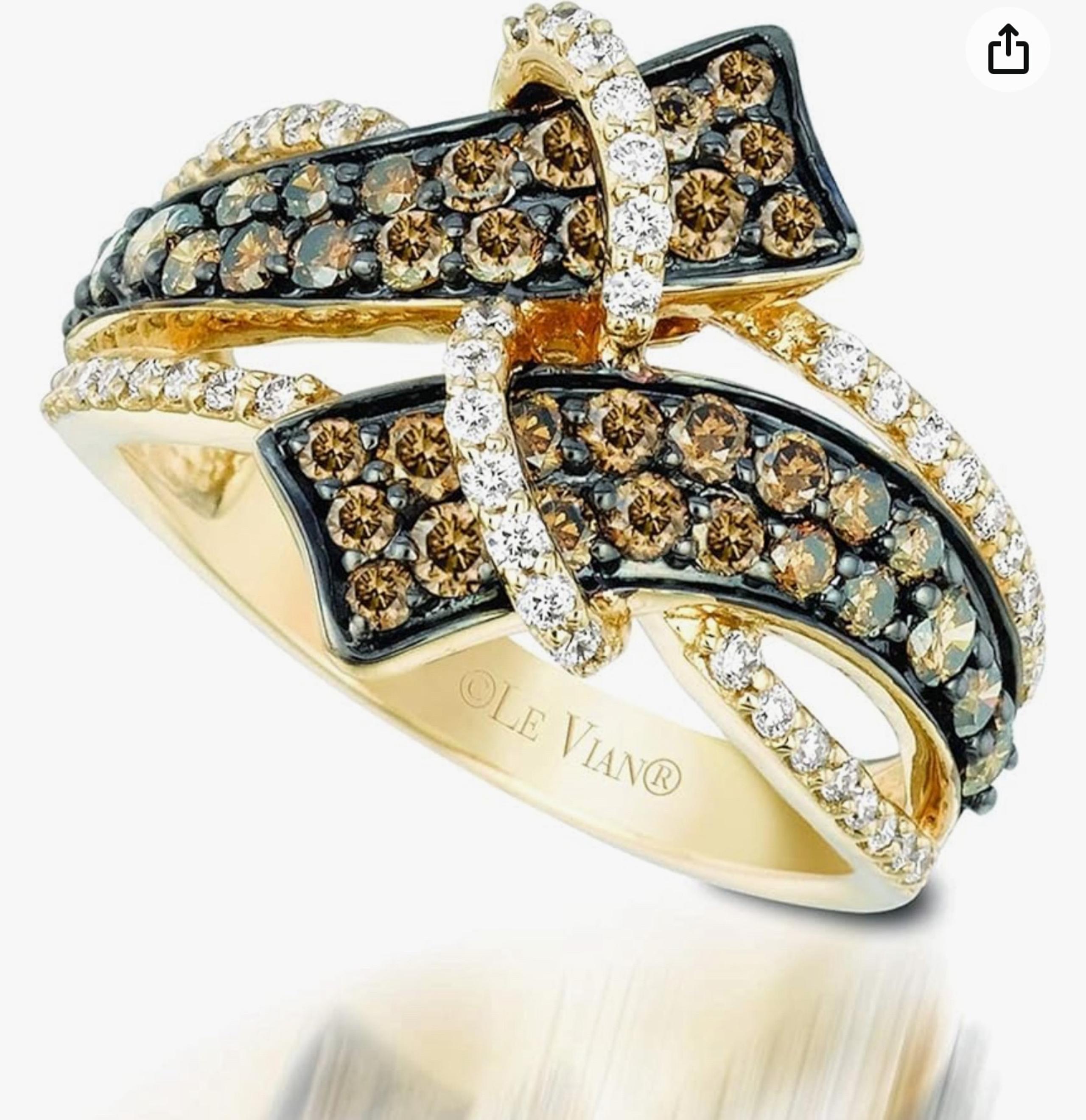 levian Ring white and chocolate diamonds, absolutely stunning sz 7