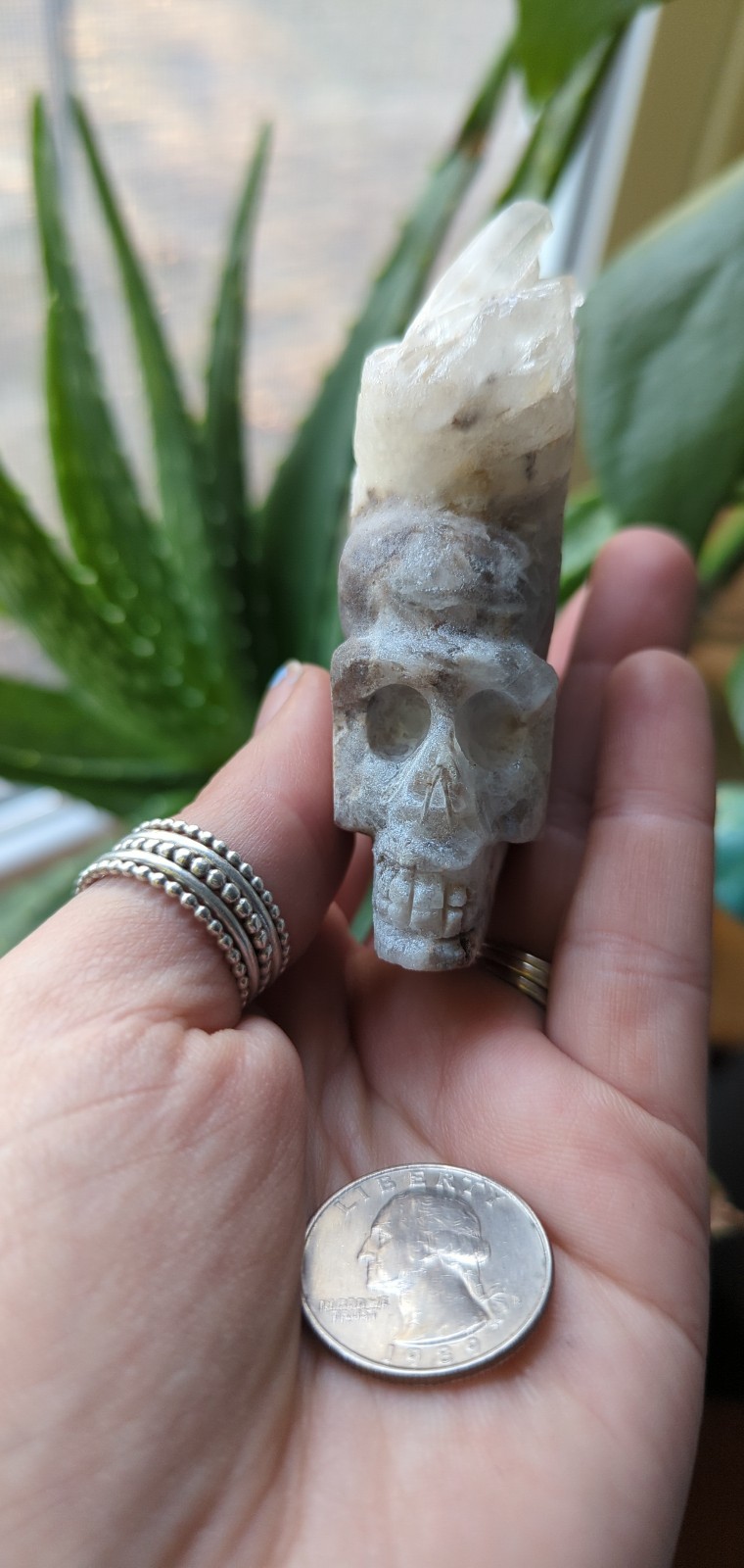 Skull Quartz Carving : Detailed
