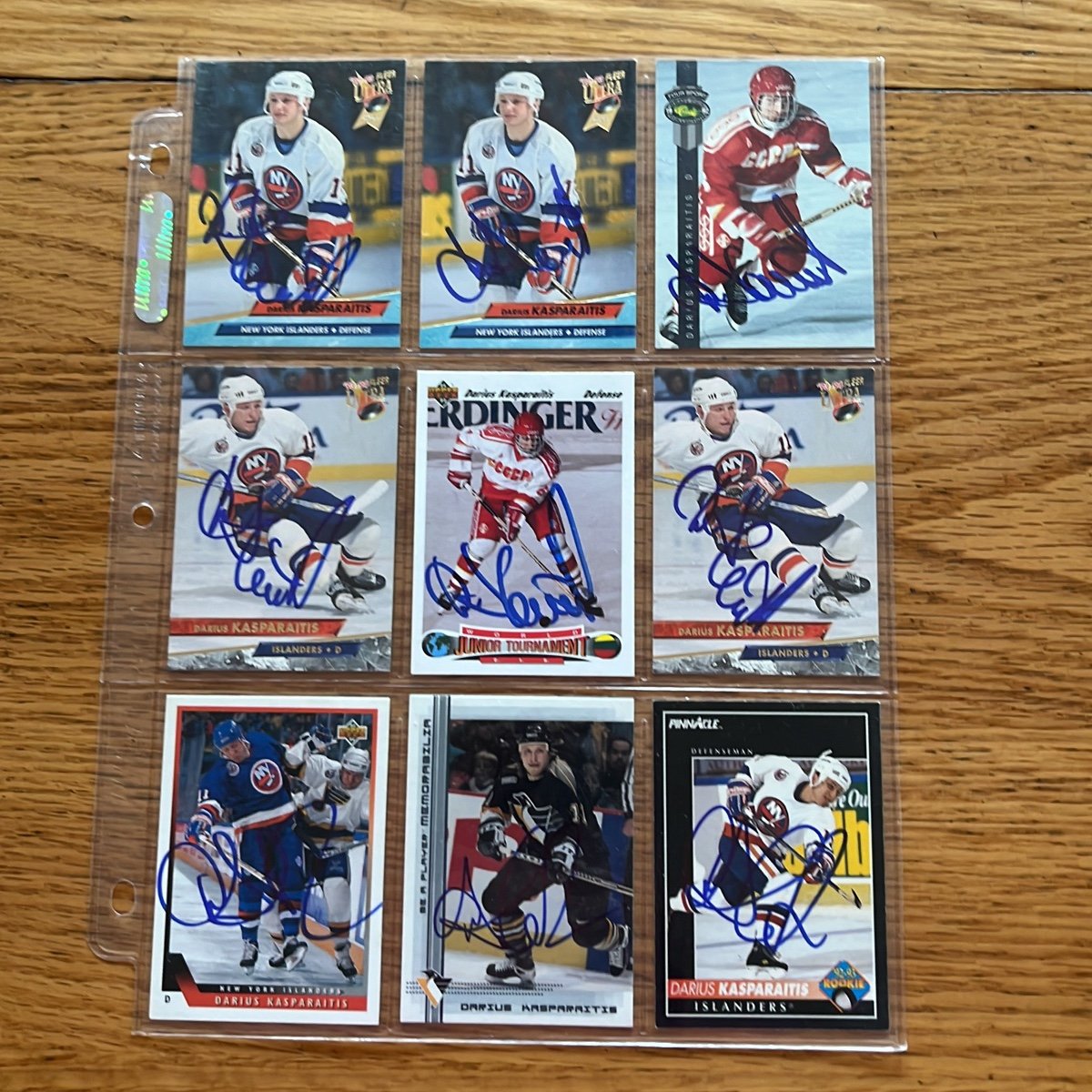 Darius Kasparaitis NHL Signed 9 Card Lot
