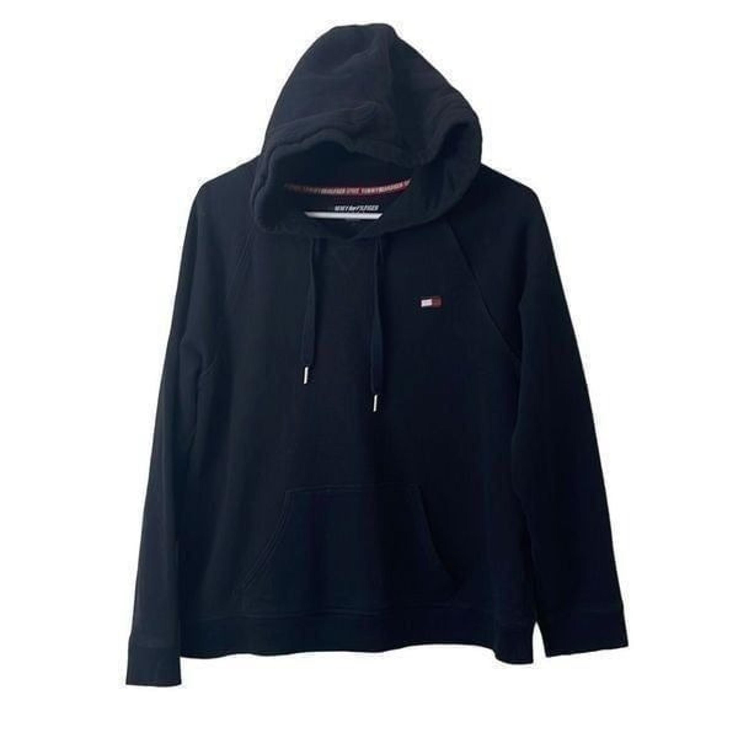 Tommy Hilfiger Women's Sports Hoodie Sweatshirt Kangaroo Pockets Black Medium