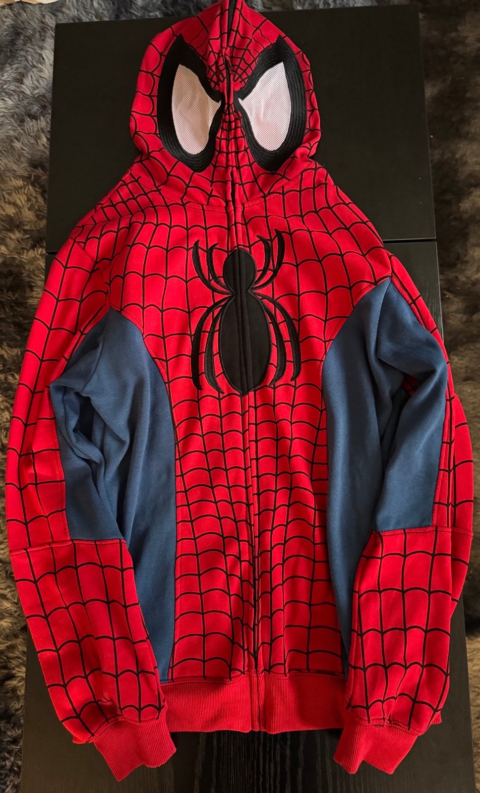 Spider-Man Costume Masked Zip Up Hoodie (Adult Medium)