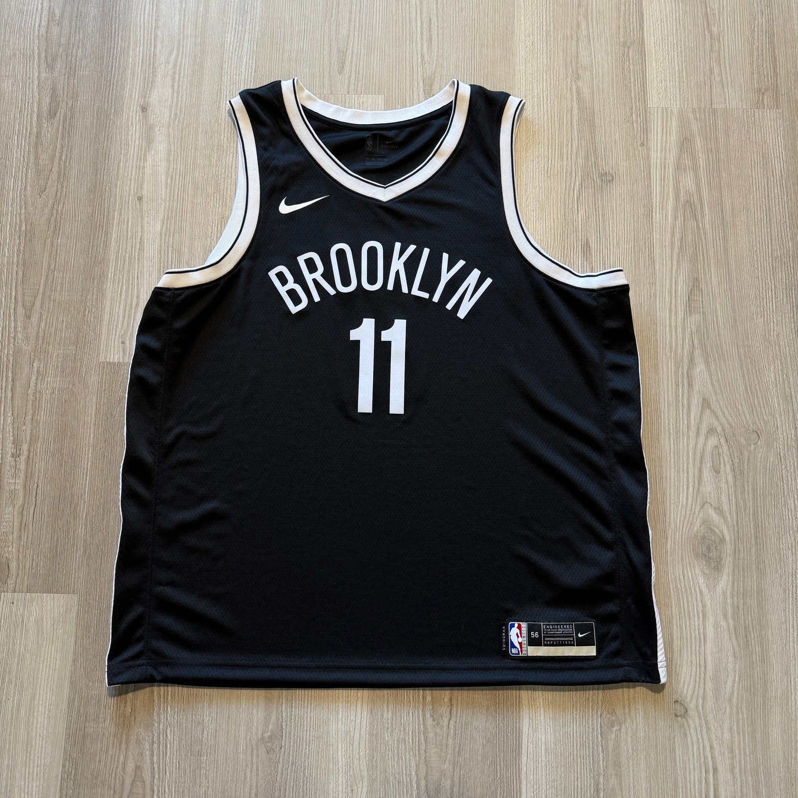 Men's Nike Brooklyn Nets Kyrie Irving Swingman Black Basketball Jersey Sz 56 2XL