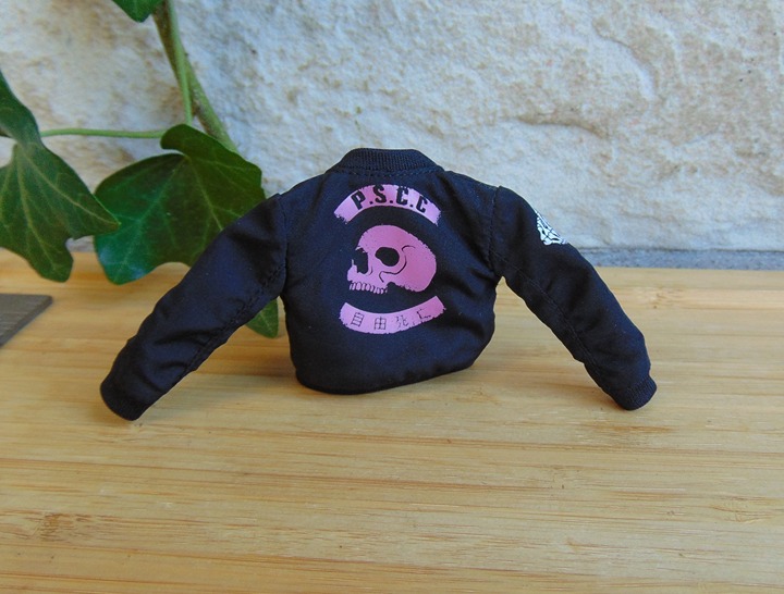 Mezco One:12 Original PSCC Fabric Bomber FLIGHT JACKET Pink Skulls Chaos Club