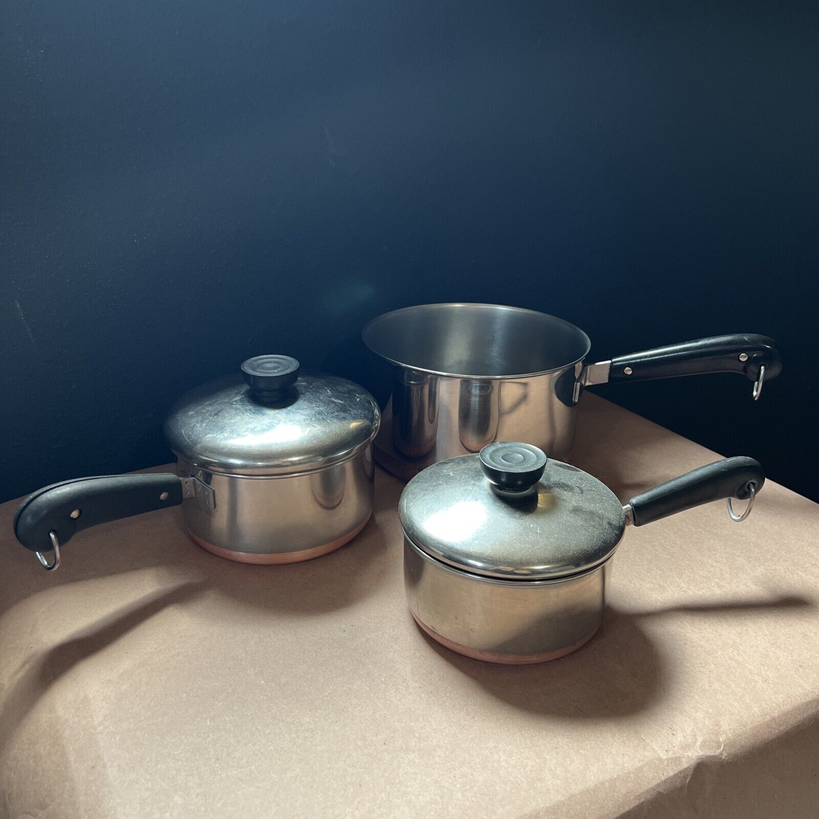 Revere Ware Copper Bottom Cookware Lot 5 Pieces