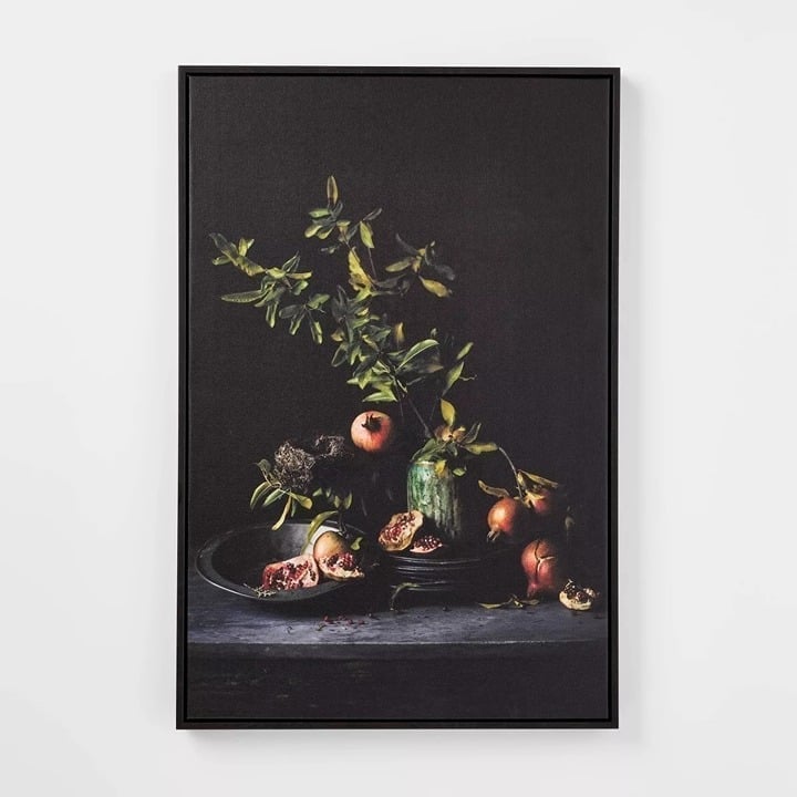 Threshold Studio McGee 16x24 Dark Floral Black Framed Wall Art -Target Fall 2024