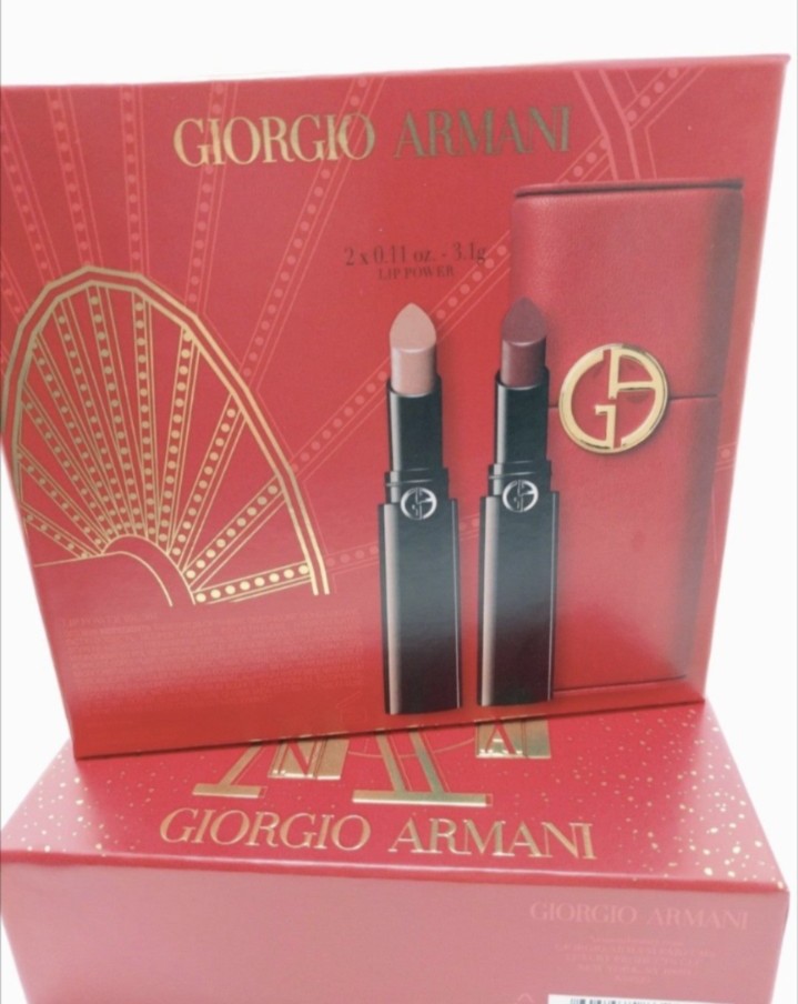 Giorgio Armani Beauty Lip Power Long Lasting Satin Lipstick Duo Gift Set