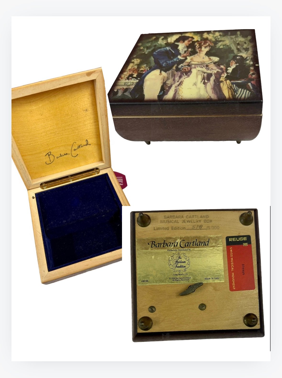 Barbara Cartland Music Box Gone With The Wind 1984 Heirloom Tradition 578/5000