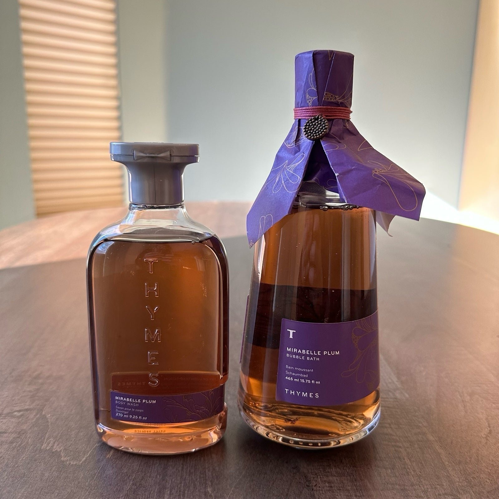 Thymes Mirabelle Plum Body Wash and Bubble Bath