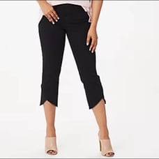 NYDJ Slim Capri Jeans with Crisscross Hem - Black Size 28W