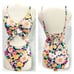 Hurley NWT yellow navy floral cutout waist one piece swimsuit size xl