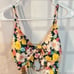 Hurley NWT yellow navy floral cutout waist one piece swimsuit size xl