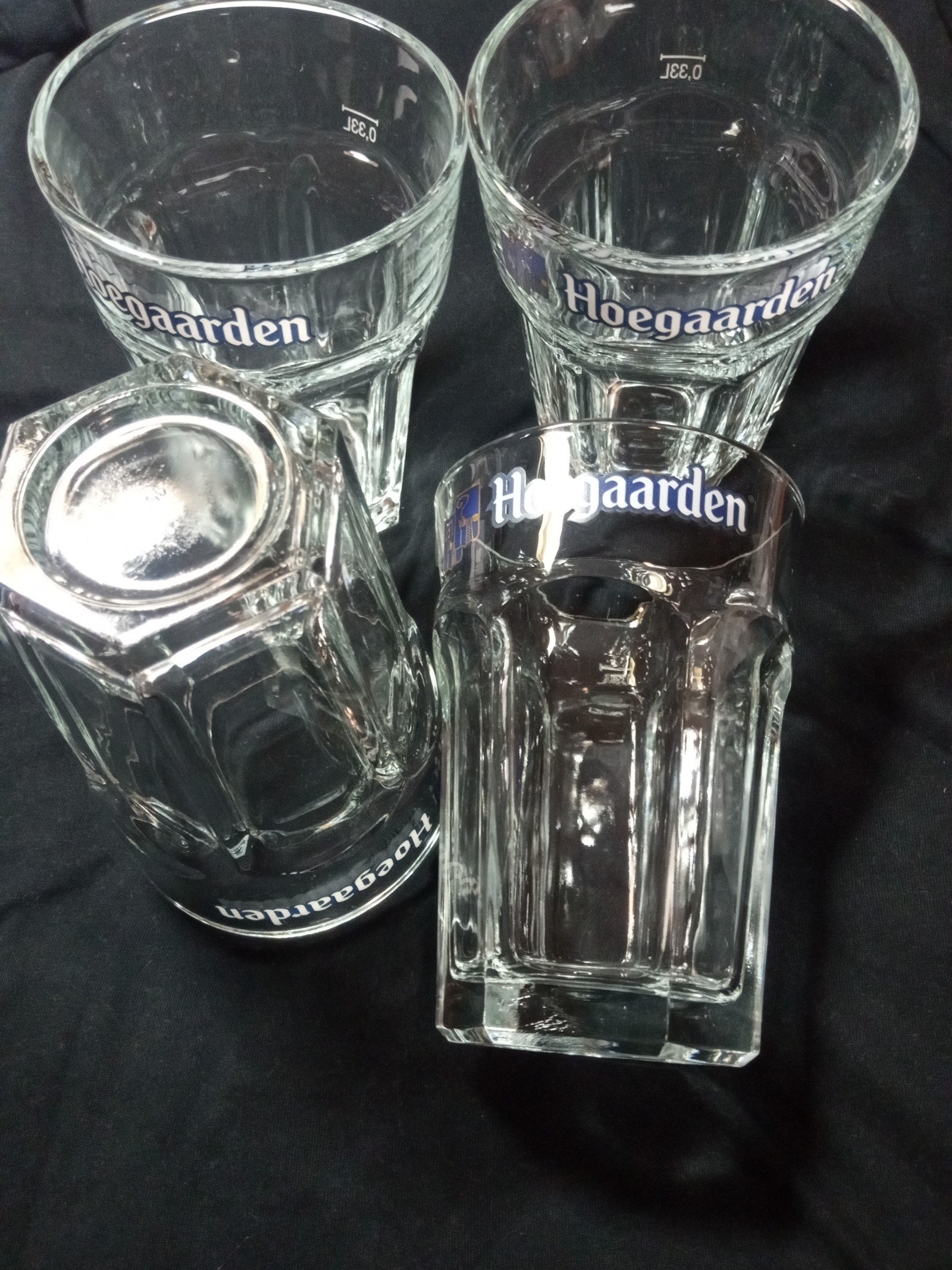VINTAGE HOEGAARDEN BEER GLASSES (4)