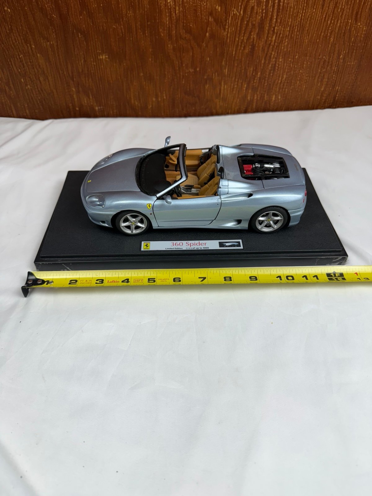 1/18 Hot Wheels Elite Ferrari 360 Spider in Silver Blue Limited Edition 2244/5K
