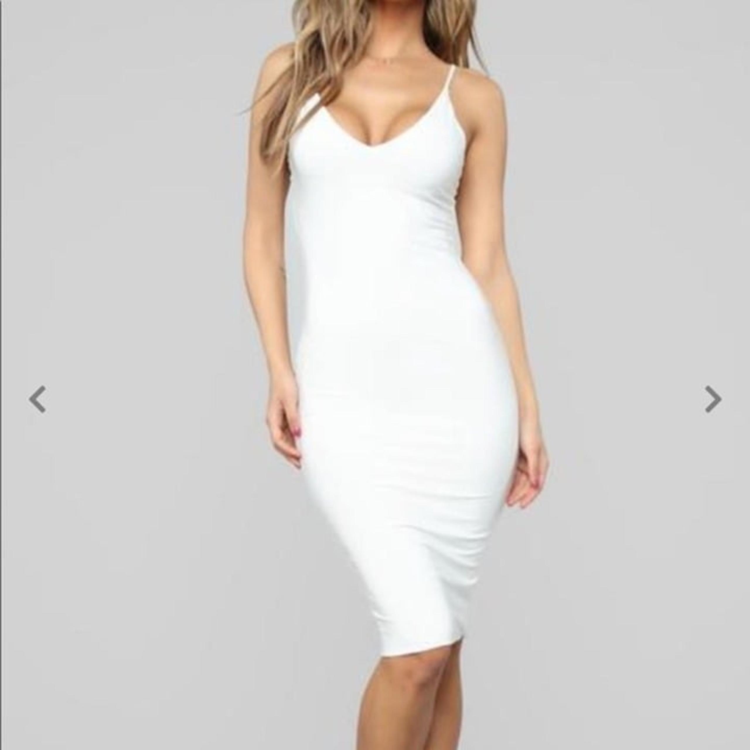 Women's Anne Marie White Spaghetti Strap Midi Dress