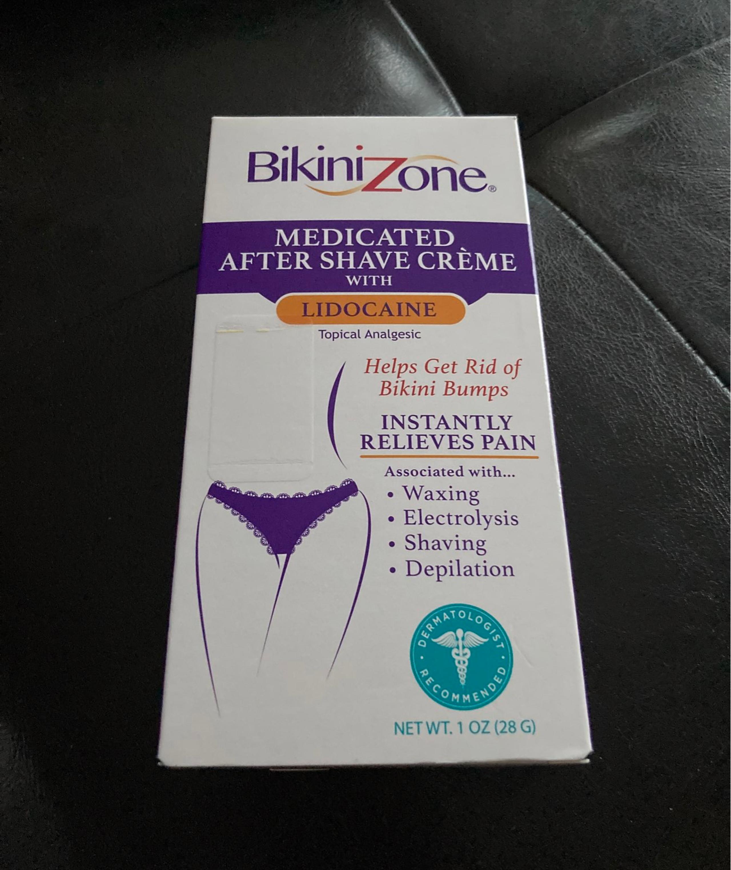 Bikini zone medicated after shave cream